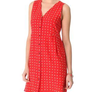 Madewell red silk floral dress
